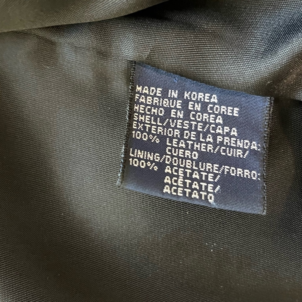 Tommy Hilfiger Men’s Black Leather Moto Jacket L | Genuine Leather Quilted Biker - Picture 10 of 10